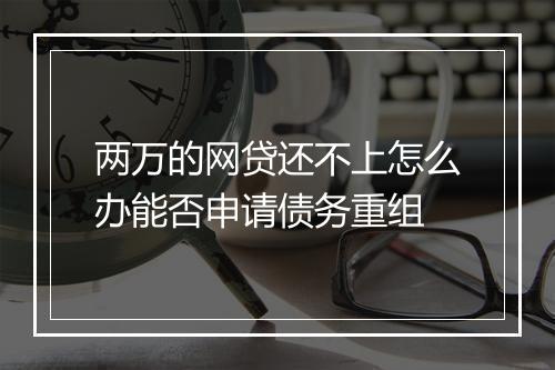 两万的网贷还不上怎么办能否申请债务重组