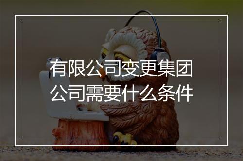 有限公司变更集团公司需要什么条件