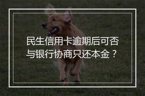 民生信用卡逾期后可否与银行协商只还本金？