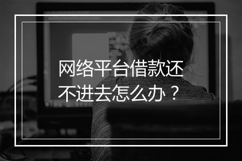 网络平台借款还不进去怎么办？