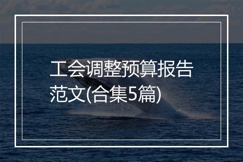 工会调整预算报告范文(合集5篇)