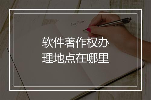 软件著作权办理地点在哪里