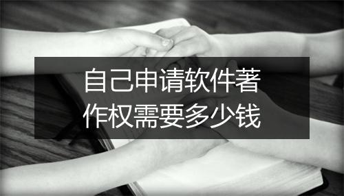 自己申请软件著作权需要多少钱