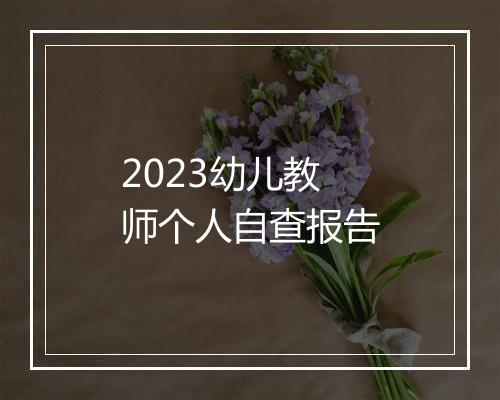 2023幼儿教师个人自查报告