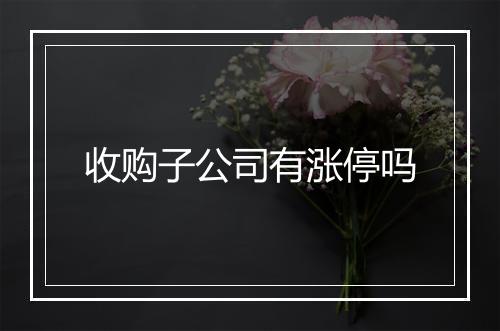 收购子公司有涨停吗