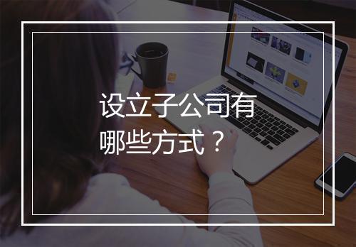 设立子公司有哪些方式？