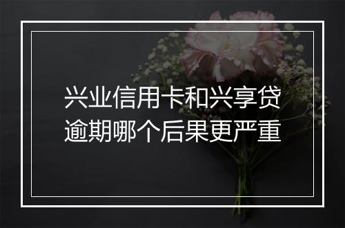 兴业信用卡和兴享贷逾期哪个后果更严重