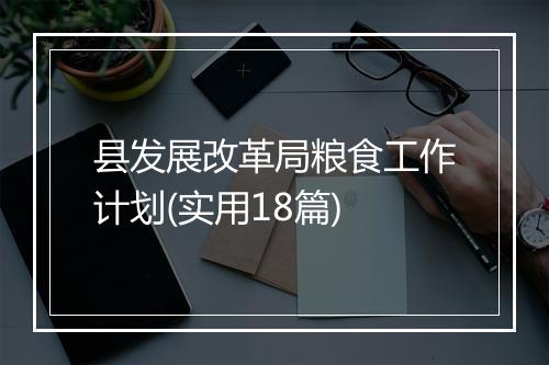 县发展改革局粮食工作计划(实用18篇)