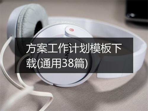 方案工作计划模板下载(通用38篇)