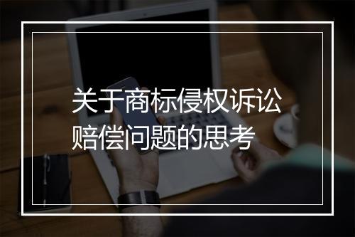 关于商标侵权诉讼赔偿问题的思考