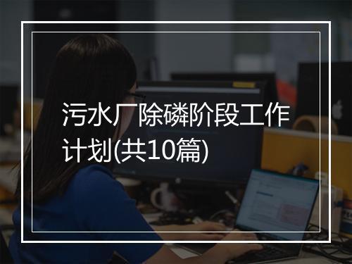 污水厂除磷阶段工作计划(共10篇)