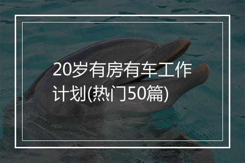20岁有房有车工作计划(热门50篇)