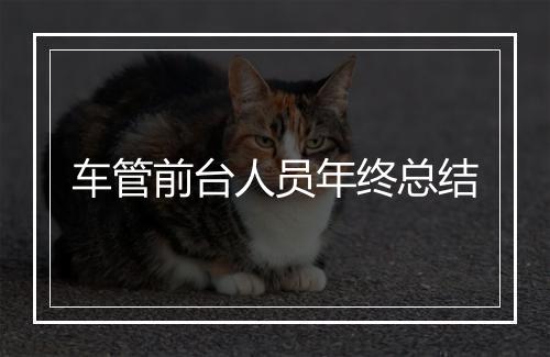 车管前台人员年终总结