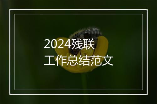 2024残联工作总结范文