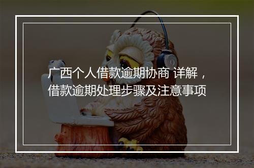 广西个人借款逾期协商 详解，借款逾期处理步骤及注意事项