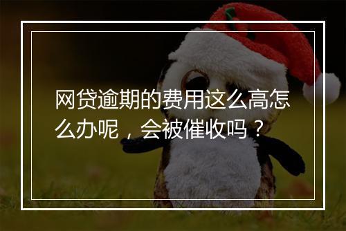 网贷逾期的费用这么高怎么办呢，会被催收吗？