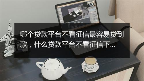 哪个贷款平台不看征信最容易贷到款，什么贷款平台不看征信下款快