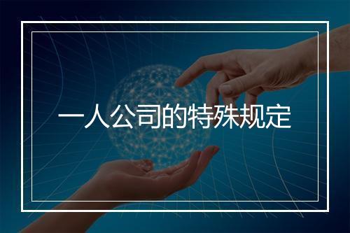 一人公司的特殊规定