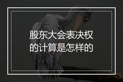 股东大会表决权的计算是怎样的