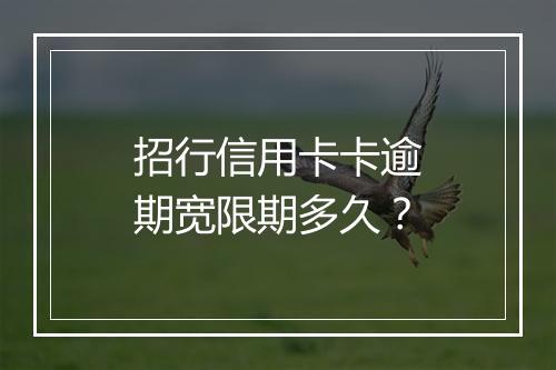 招行信用卡卡逾期宽限期多久？