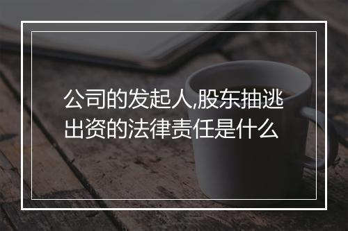 公司的发起人,股东抽逃出资的法律责任是什么
