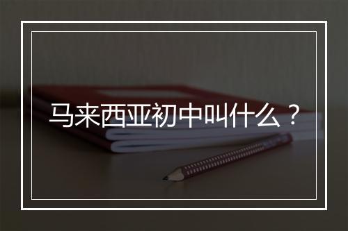 马来西亚初中叫什么？