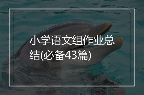 小学语文组作业总结(必备43篇)