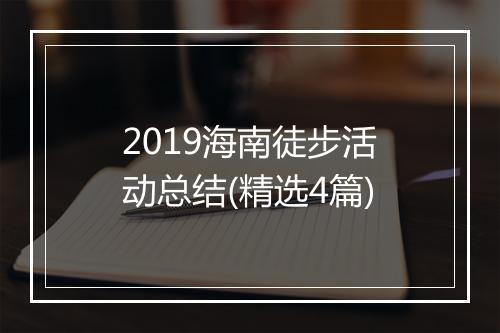 2019海南徒步活动总结(精选4篇)