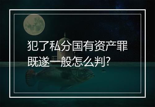 犯了私分国有资产罪既遂一般怎么判?