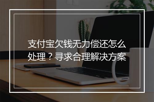 支付宝欠钱无力偿还怎么处理？寻求合理解决方案