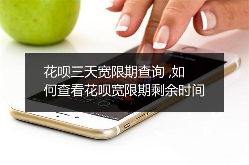 花呗三天宽限期查询 ,如何查看花呗宽限期剩余时间