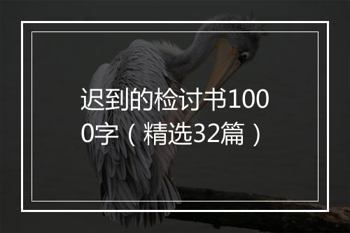 迟到的检讨书1000字（精选32篇）