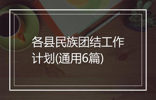 各县民族团结工作计划(通用6篇)
