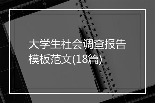 大学生社会调查报告模板范文(18篇)