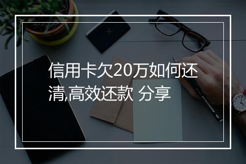 信用卡欠20万如何还清,高效还款 分享