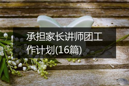 承担家长讲师团工作计划(16篇)