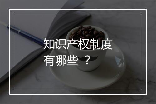 知识产权制度有哪些 ？