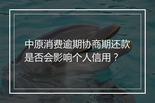 中原消费逾期协商期还款是否会影响个人信用？