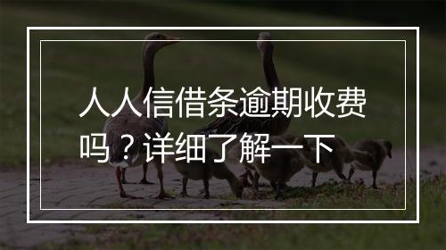 人人信借条逾期收费吗？详细了解一下