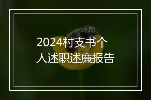 2024村支书个人述职述廉报告