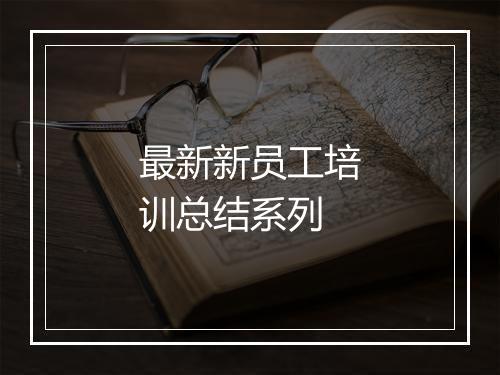 最新新员工培训总结系列