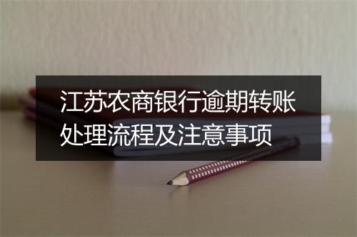 江苏农商银行逾期转账处理流程及注意事项