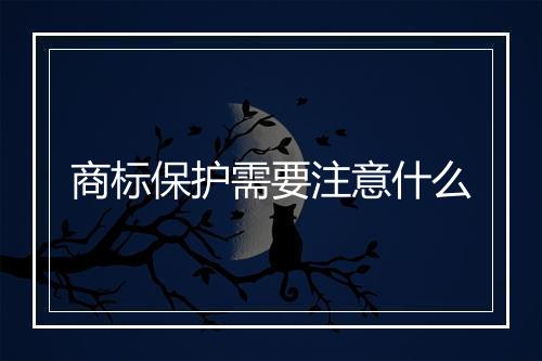商标保护需要注意什么