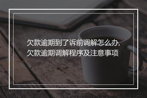 欠款逾期到了诉前调解怎么办,欠款逾期调解程序及注意事项