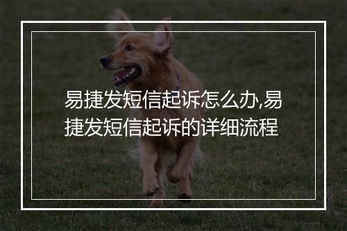 易捷发短信起诉怎么办,易捷发短信起诉的详细流程