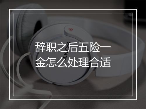 辞职之后五险一金怎么处理合适