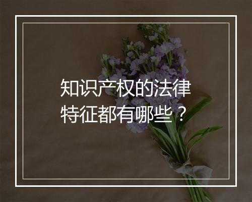 知识产权的法律特征都有哪些？