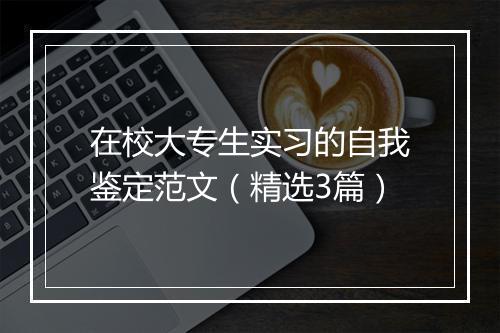 在校大专生实习的自我鉴定范文（精选3篇）