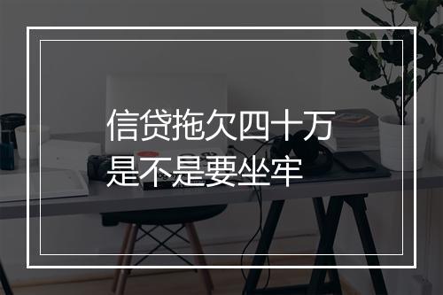 信贷拖欠四十万是不是要坐牢