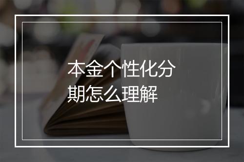 本金个性化分期怎么理解